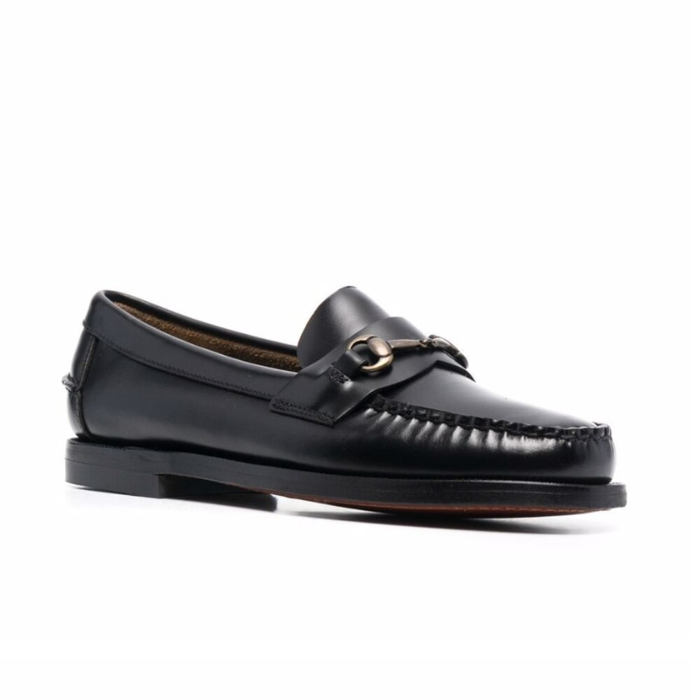 SEBAGO Classic Joe Horse-bit Leather Black Loafers Sz 7.5, Woman